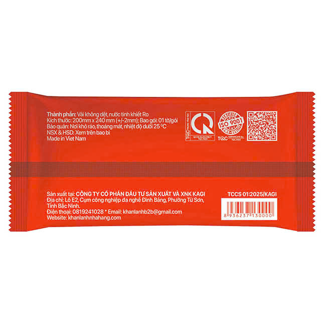 Khăn Kagi màng ghép màu đỏ